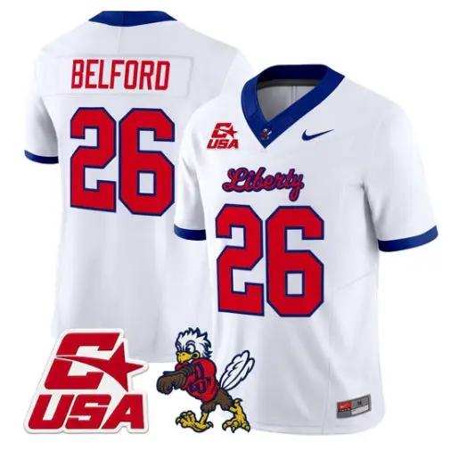 Jaylin Belford Jersey #26 Liberty Flames 2026 Vapor Limited Stitched by My Store NCAA Football Jerseys