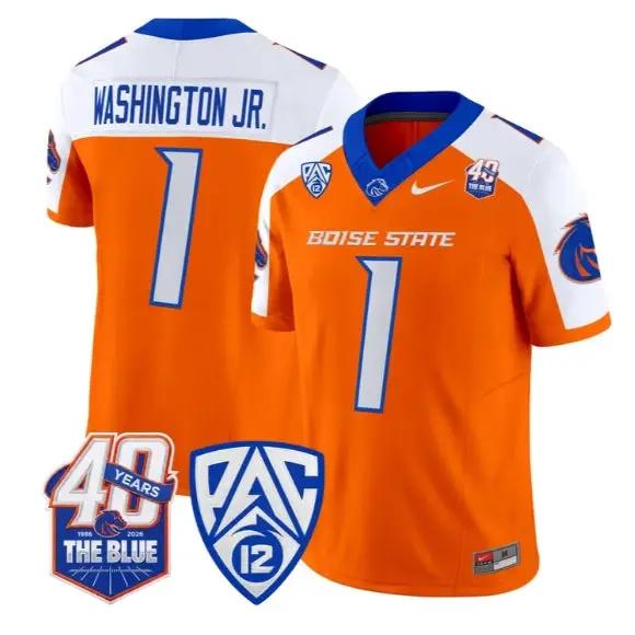 Jerico Washington Jr. Jersey #1 Boise State Broncos 2026 Stitched 2 Jerico Washington Jr. Jersey #1 Boise State Broncos 2026 Stitched by My Store NCAA Football Jerseys