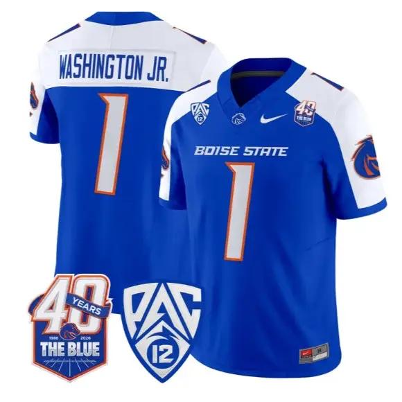 Jerico Washington Jr. Jersey #1 Boise State Broncos 2026 Stitched 4 Jerico Washington Jr. Jersey #1 Boise State Broncos 2026 Stitched by My Store NCAA Football Jerseys