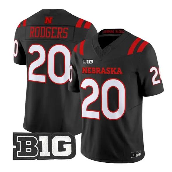 Johnny Rodgers #20 Nebraska Cornhuskers Jersey 2026 Alternate All-black Stitched 1 Johnny Rodgers #20 Nebraska Cornhuskers Jersey 2026 Alternate All-black Stitched by My Store NCAA Football Jerseys