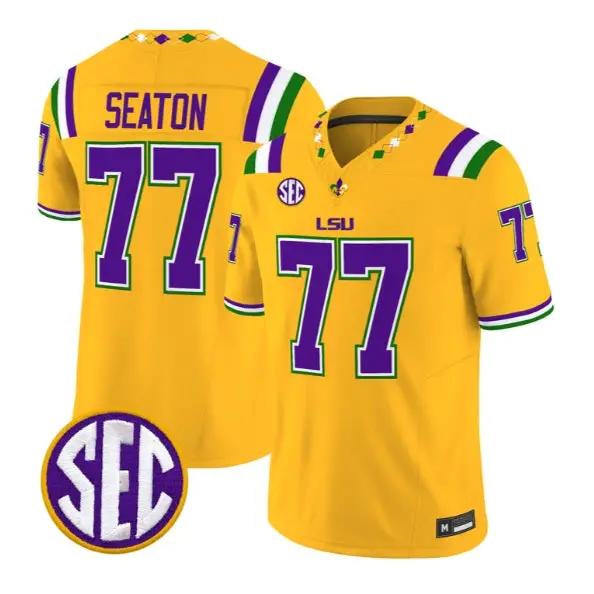 Jordan Seaton #77 LSU Tigers Jersey 2026 Mardi Gras Edition All Stitched 1 Jordan Seaton #77 LSU Tigers Jersey 2026 Mardi Gras Edition All Stitched by My Store NCAA Football Jerseys