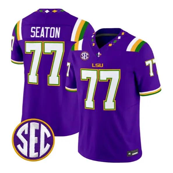 Jordan Seaton #77 LSU Tigers Jersey 2026 Mardi Gras Edition All Stitched 2 Jordan Seaton #77 LSU Tigers Jersey 2026 Mardi Gras Edition All Stitched by My Store NCAA Football Jerseys