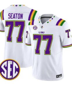 Jordan Seaton #77 LSU Tigers Jersey 2026 Mardi Gras Edition All Stitched 6 Jordan Seaton #77 LSU Tigers Jersey 2026 Mardi Gras Edition All Stitched by My Store NCAA Football Jerseys