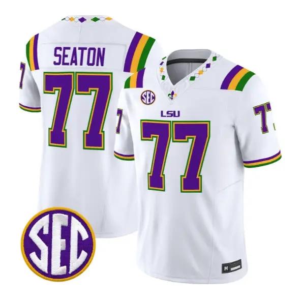 Jordan Seaton #77 LSU Tigers Jersey 2026 Mardi Gras Edition All Stitched 3 Jordan Seaton #77 LSU Tigers Jersey 2026 Mardi Gras Edition All Stitched by My Store NCAA Football Jerseys