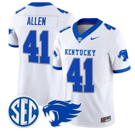 Josh Allen #41 Kentucky Wildcats Jersey 2026 Vapor Limited Stitched by My Store NCAA Football Jerseys