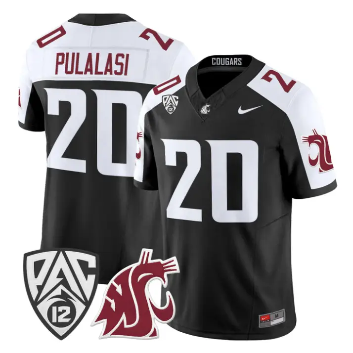 Leo Pulalasi Jersey #20 Washington State Cougars 2026 Vapor Stitched by My Store NCAA Football Jerseys