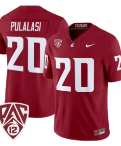 Leo Pulalasi Jersey #20 Washington State Cougars 2026 Vapor Stitched by My Store NCAA Football Jerseys