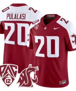 Leo Pulalasi Jersey #20 Washington State Cougars 2026 Vapor Stitched by My Store NCAA Football Jerseys
