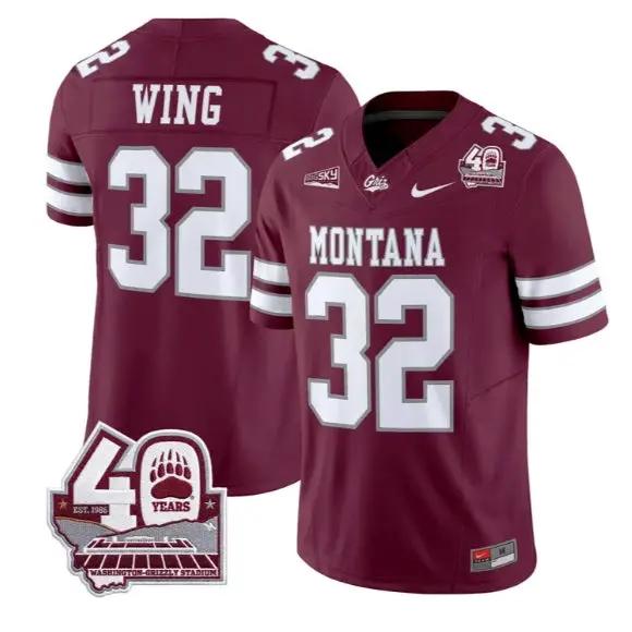 Peyton Wing Jersey #32 Montana Grizzlies 2026 Limited All Stitched 4 Peyton Wing Jersey #32 Montana Grizzlies 2026 Limited All Stitched by My Store NCAA Football Jerseys