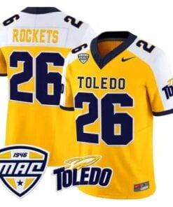 Rockets Jersey #26 Toledo Rockets 2026 Vapor Limited - All Stitched Gold Alter by My Store NCAA Football Jerseys