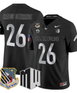 STRATEGIC DETERRENCE Jersey #26 Air Force Falcons 2026 Vapor Limited Stitched by My Store NCAA Football Jerseys