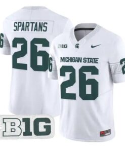 Spartans Jersey #26 Michigan State Spartans 2026 Limited Stitched by My Store NCAA Football Jerseys