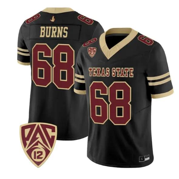Sully Burns Jersey #68 Texas State Bobcats 2026 Vapor All Stitched by My Store NCAA Football Jerseys