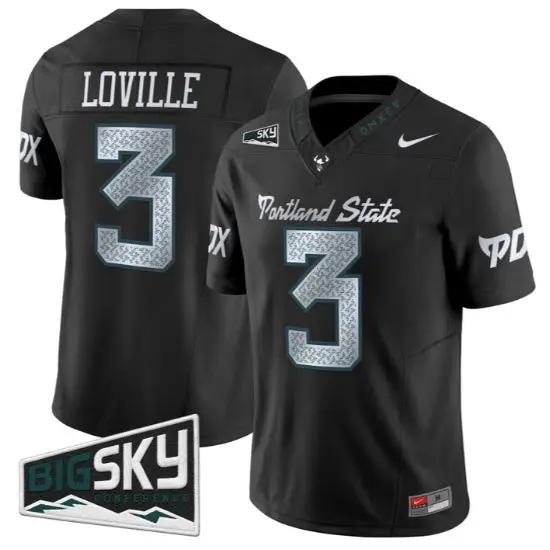 Terence Loville Jersey #3 Portland State Vikings 2026 Limited All Stitched by My Store NCAA Football Jerseys