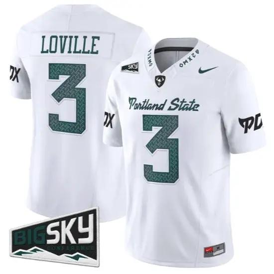 Terence Loville Jersey #3 Portland State Vikings 2026 Limited All Stitched by My Store NCAA Football Jerseys