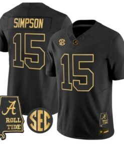 Ty Simpson #15 Alabama Crimson Tide Jersey 2026 Alabama Map Stitched by My Store NCAA Football Jerseys