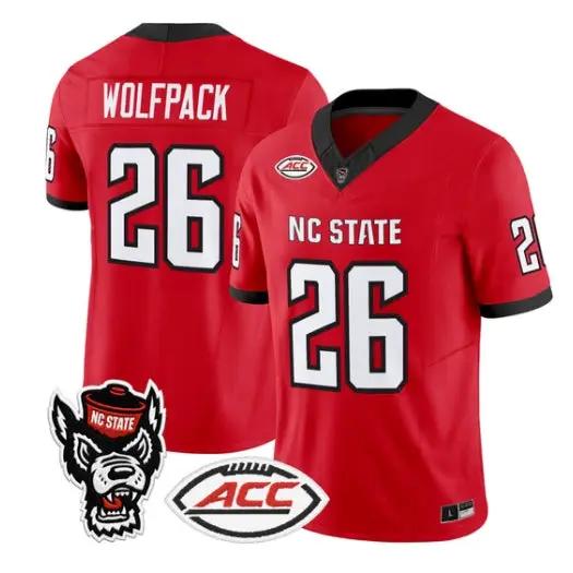 Wolfpack Jersey #26 NC State Wolfpack 2026 Vapor Limited All Stitched by My Store NCAA Football Jerseys