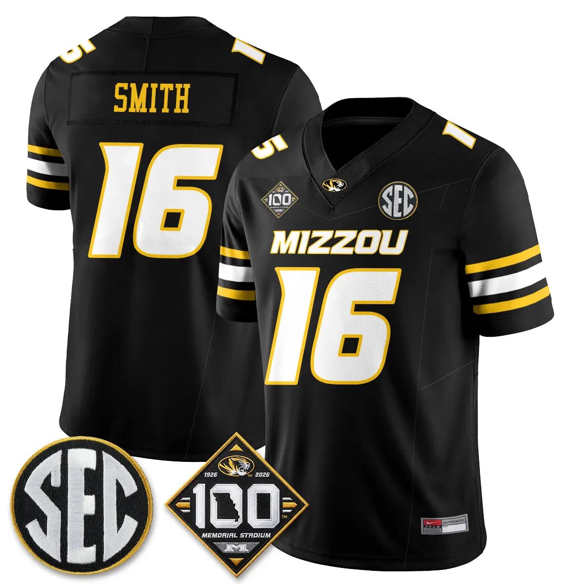 Missouri Tigers 100th Anniversary of Memorial Stadium Vapor Jersey - Stitched 2 MIZZ 100th Anniversary of Memorial Stadium Vapor Jersey - Stitched by Missouri Tigers