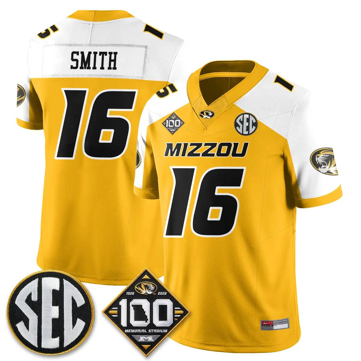 Missouri Tigers 100th Anniversary of Memorial Stadium Vapor Jersey - Stitched 26 MIZZ 100th Anniversary of Memorial Stadium Vapor Jersey - Stitched by Missouri Tigers