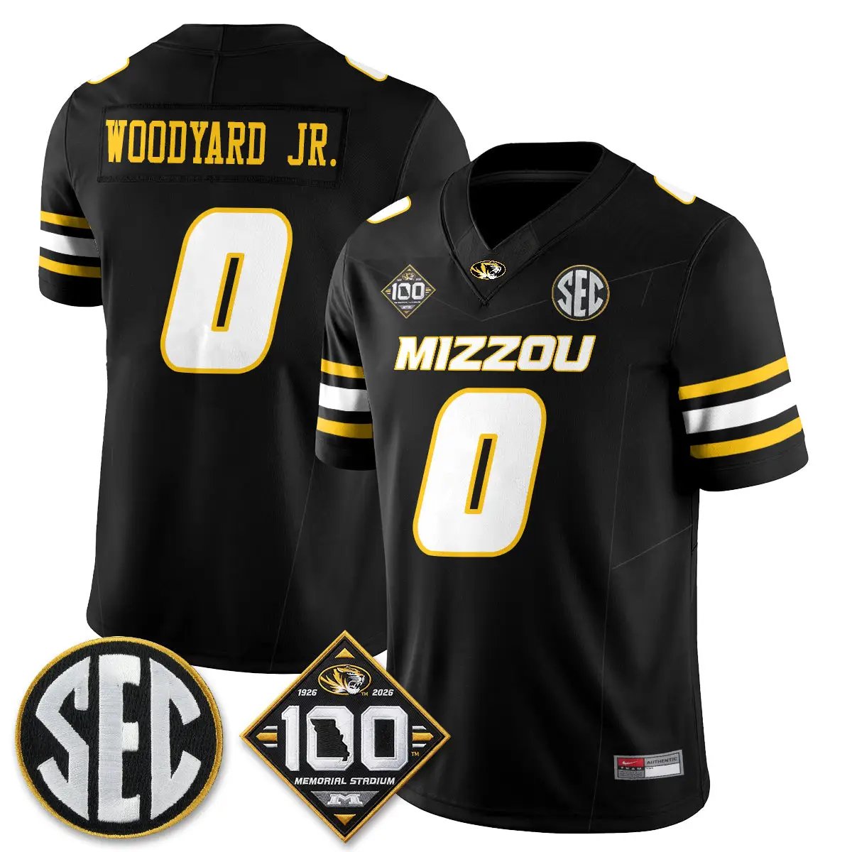 Missouri Tigers 100th Anniversary of Memorial Stadium Vapor Jersey - Stitched 9 MIZZ 100th Anniversary of Memorial Stadium Vapor Jersey - Stitched by Missouri Tigers