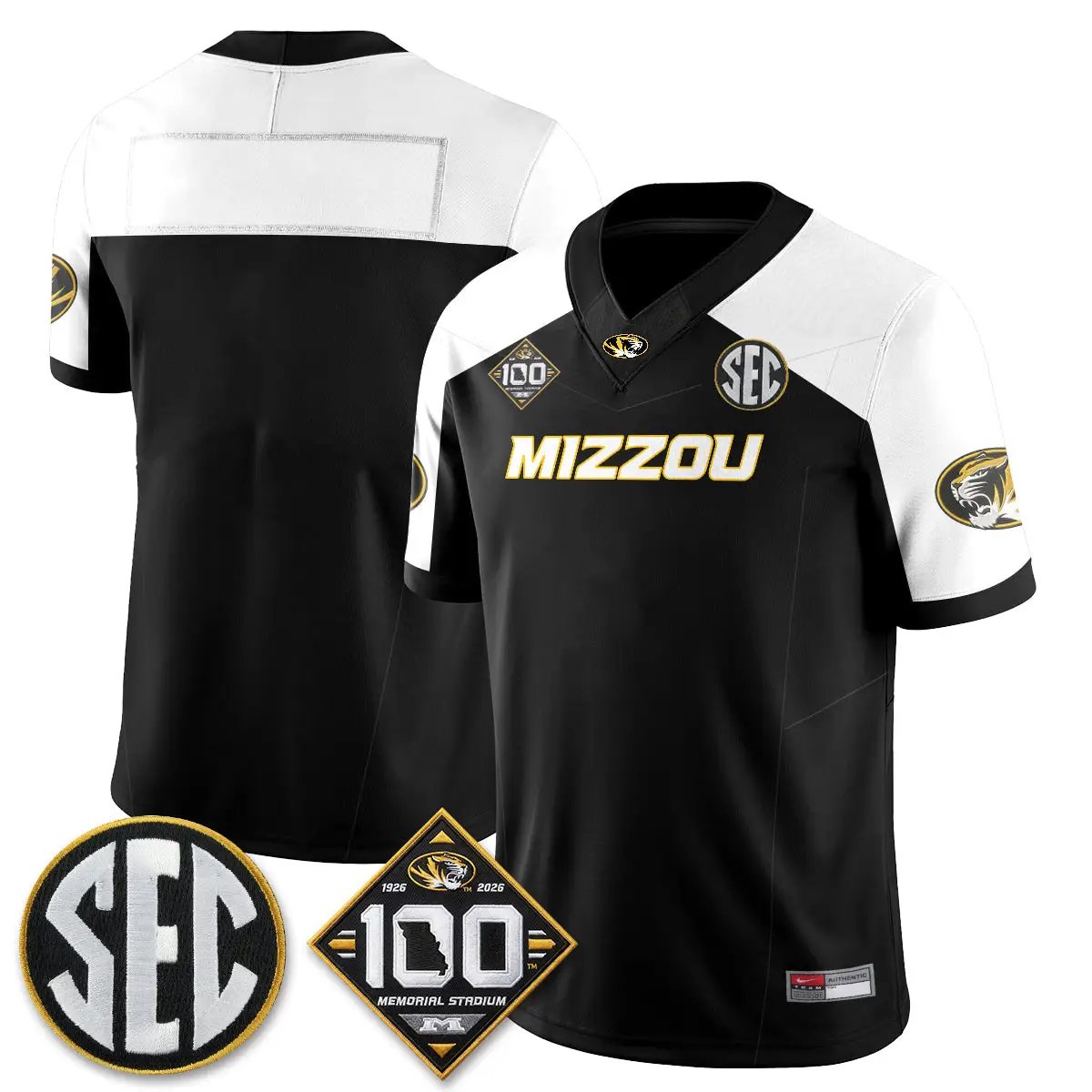 Missouri Tigers 100th Anniversary of Memorial Stadium Vapor Jersey - Stitched 60 MIZZ 100th Anniversary of Memorial Stadium Vapor Jersey - Stitched by Missouri Tigers