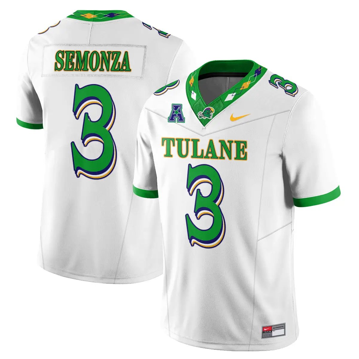 Tulane Green Wave 2026 Mardi Gras-Inspired City Edition - Stitched 27 TUL 2026 Mardi Gras-Inspired City Edition - Stitched (2) by Tulane Green Wave