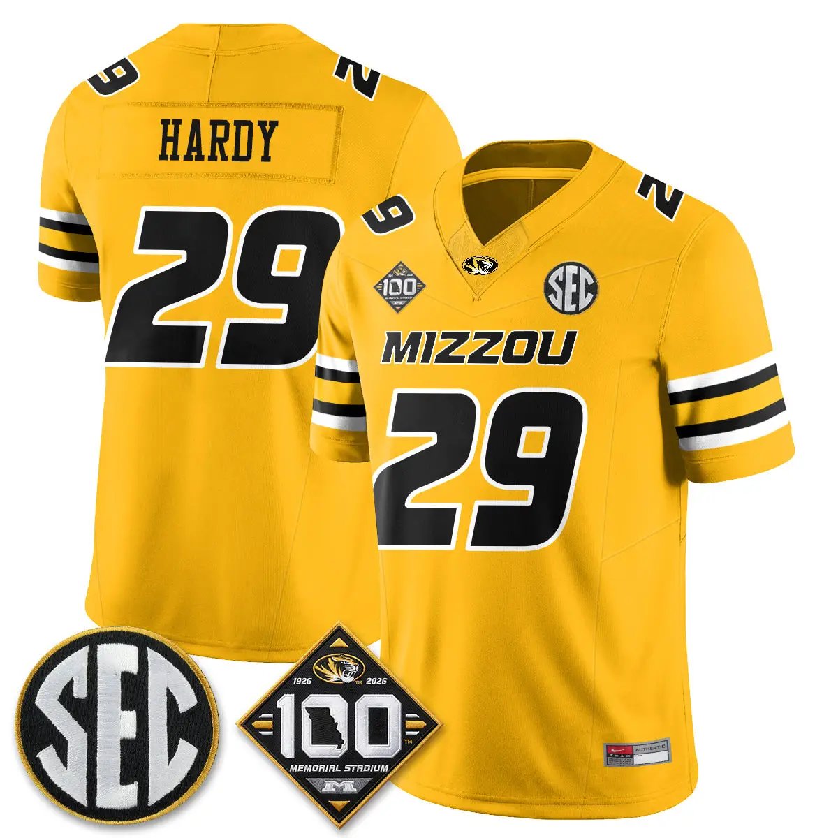 Missouri Tigers 100th Anniversary of Memorial Stadium Vapor Jersey - Stitched 16 MIZZ 100th Anniversary of Memorial Stadium Vapor Jersey - Stitched by Missouri Tigers