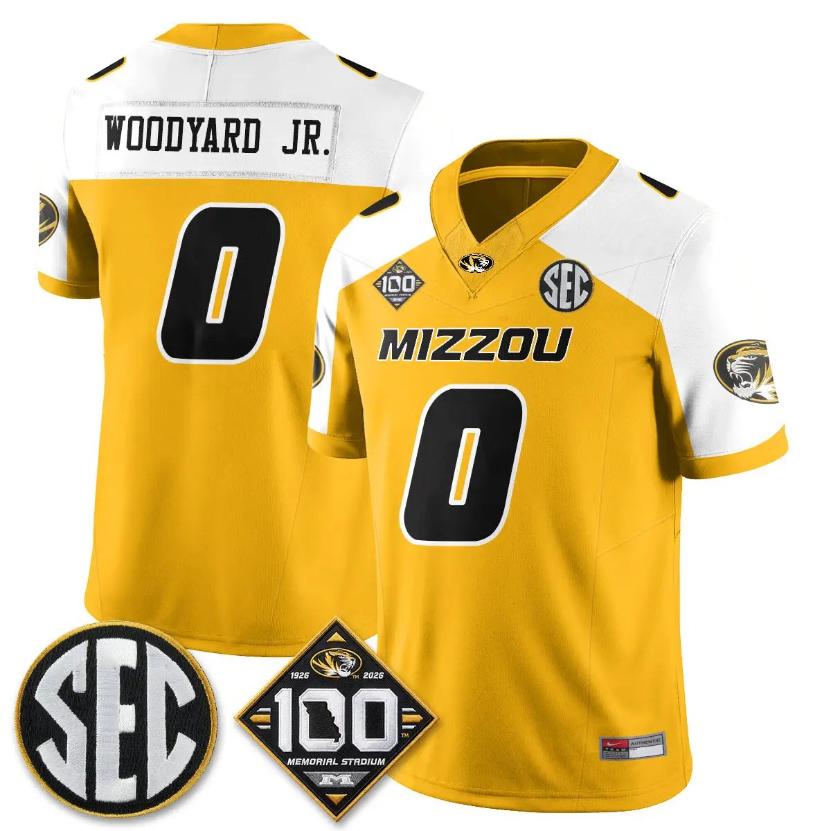 Missouri Tigers 100th Anniversary of Memorial Stadium Vapor Jersey - Stitched 33 MIZZ 100th Anniversary of Memorial Stadium Vapor Jersey - Stitched by Missouri Tigers