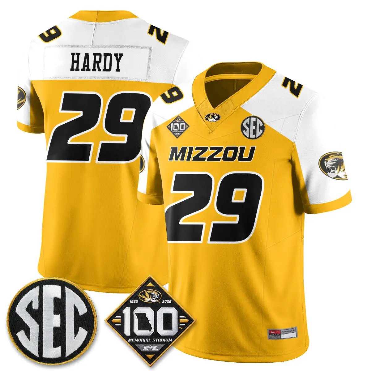 Missouri Tigers 100th Anniversary of Memorial Stadium Vapor Jersey - Stitched 28 MIZZ 100th Anniversary of Memorial Stadium Vapor Jersey - Stitched by Missouri Tigers