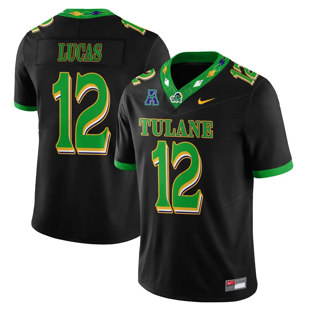 Tulane Green Wave 2026 Mardi Gras-Inspired City Edition - Stitched 19 TUL 2026 Mardi Gras-Inspired City Edition - Stitched (2) by Tulane Green Wave