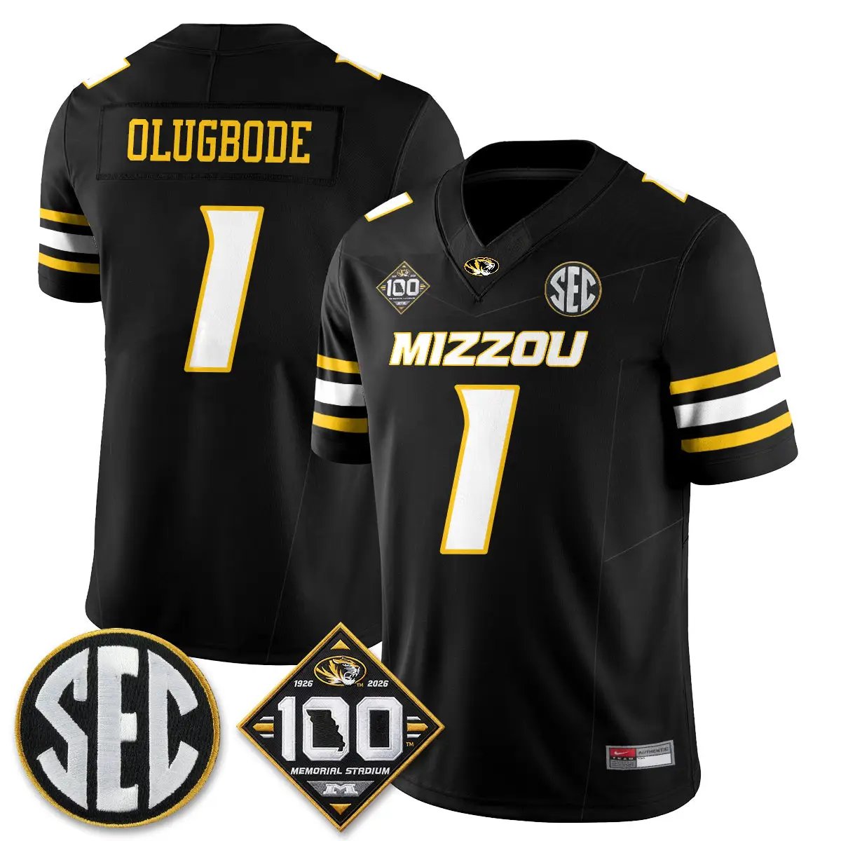 Missouri Tigers 100th Anniversary of Memorial Stadium Vapor Jersey - Stitched 8 MIZZ 100th Anniversary of Memorial Stadium Vapor Jersey - Stitched by Missouri Tigers