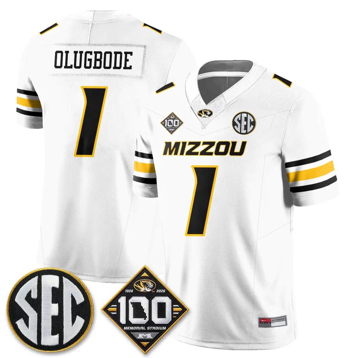 Missouri Tigers 100th Anniversary of Memorial Stadium Vapor Jersey - Stitched 44 MIZZ 100th Anniversary of Memorial Stadium Vapor Jersey - Stitched by Missouri Tigers