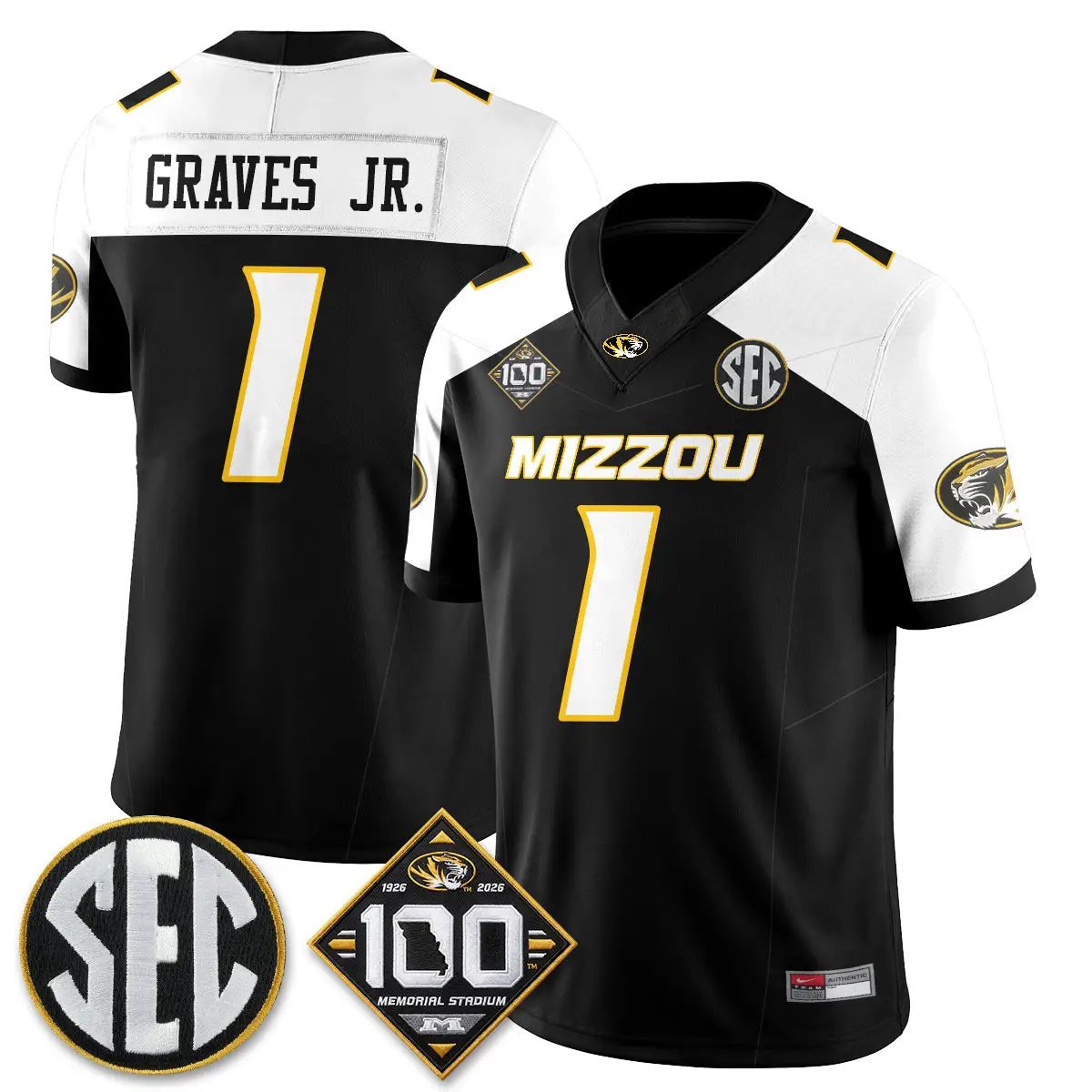 Missouri Tigers 100th Anniversary of Memorial Stadium Vapor Jersey - Stitched 59 MIZZ 100th Anniversary of Memorial Stadium Vapor Jersey - Stitched by Missouri Tigers