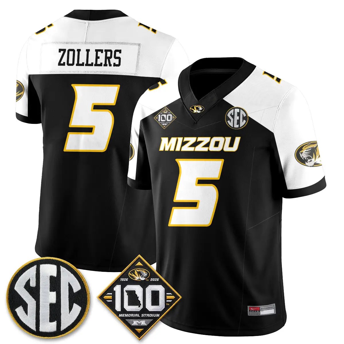 Missouri Tigers 100th Anniversary of Memorial Stadium Vapor Jersey - Stitched 53 MIZZ 100th Anniversary of Memorial Stadium Vapor Jersey - Stitched by Missouri Tigers