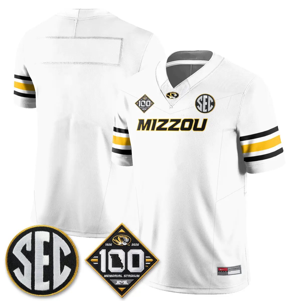 Missouri Tigers 100th Anniversary of Memorial Stadium Vapor Jersey - Stitched 48 MIZZ 100th Anniversary of Memorial Stadium Vapor Jersey - Stitched by Missouri Tigers