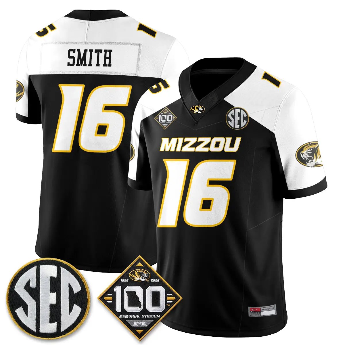 Missouri Tigers 100th Anniversary of Memorial Stadium Vapor Jersey - Stitched 50 MIZZ 100th Anniversary of Memorial Stadium Vapor Jersey - Stitched by Missouri Tigers