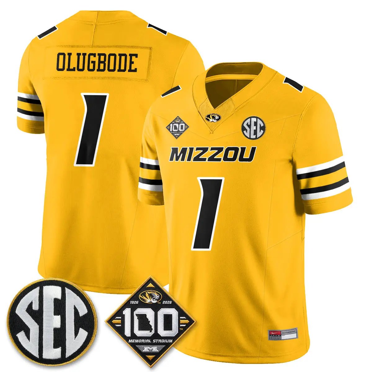 Missouri Tigers 100th Anniversary of Memorial Stadium Vapor Jersey - Stitched 20 MIZZ 100th Anniversary of Memorial Stadium Vapor Jersey - Stitched by Missouri Tigers