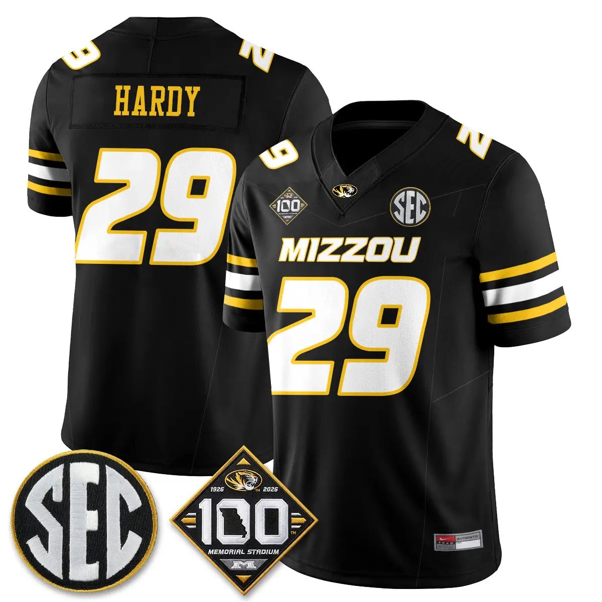Missouri Tigers 100th Anniversary of Memorial Stadium Vapor Jersey - Stitched 4 MIZZ 100th Anniversary of Memorial Stadium Vapor Jersey - Stitched by Missouri Tigers