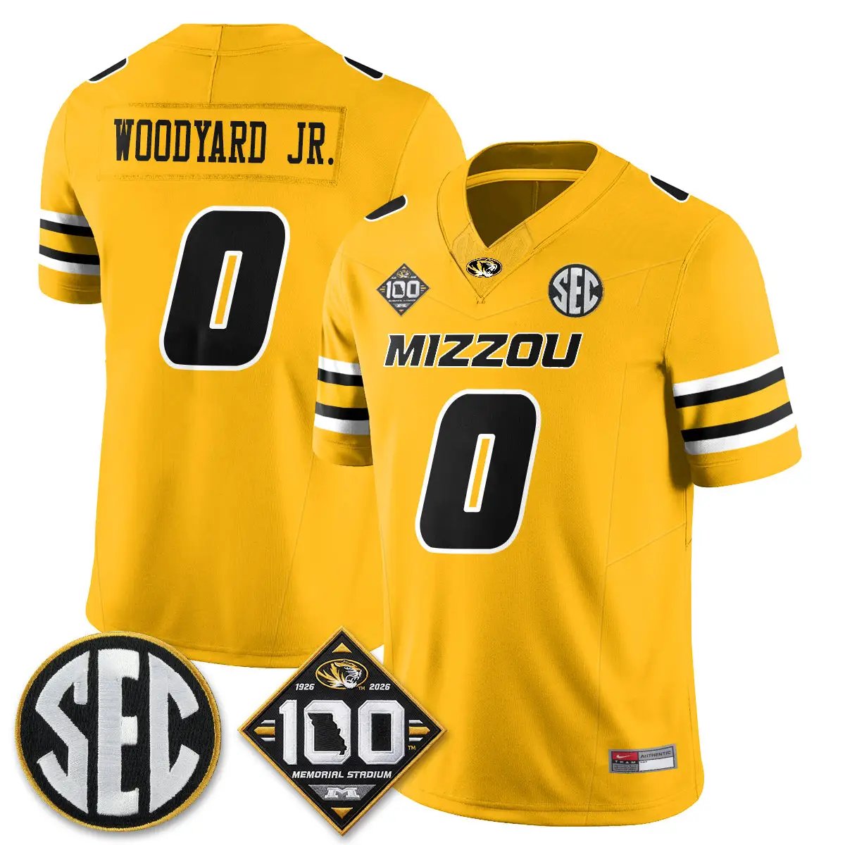 Missouri Tigers 100th Anniversary of Memorial Stadium Vapor Jersey - Stitched 21 MIZZ 100th Anniversary of Memorial Stadium Vapor Jersey - Stitched by Missouri Tigers