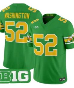 A Mauri Washington Jersey #52 Oregon Ducks Mighty Oregon Stitched Green by My Store NCAA Football Jerseys