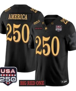 America Jersey #250 Army Black Knights 2026 Big Red One USA 250 Patch Stitched by My Store NCAA Football Jerseys