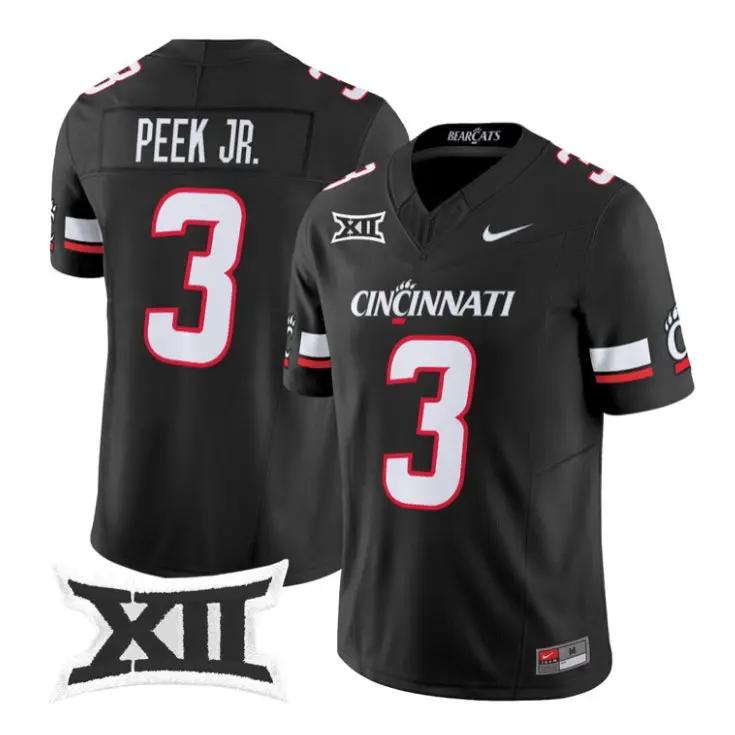 Antwan_Peek_Jr_Jersey_3_Cincinnati_Bearcats_2026_Vapor_Limited_Stitched_Black - Daily Sport Fan Antwan Peek Jr Jersey #3 Cincinnati Bearcats 2026 Vapor Limited Stitched by My Store NCAA Football Jerseys