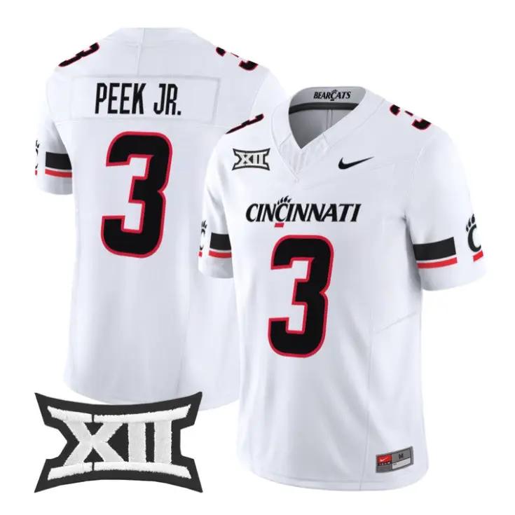 Antwan_Peek_Jr_Jersey_3_Cincinnati_Bearcats_2026_Vapor_Limited_Stitched_White - Daily Sport Fan Antwan Peek Jr Jersey #3 Cincinnati Bearcats 2026 Vapor Limited Stitched by My Store NCAA Football Jerseys