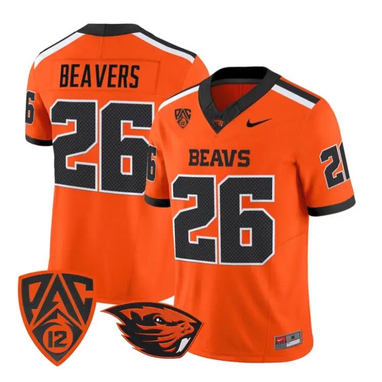 Beavers Jersey #26 Oregon State Beavers 2026 Vapor Limited Stitched by My Store NCAA Football Jerseys