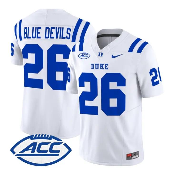 Blue_Devils_Jersey_26_Duke_Blue_Devils_2026_Vapor_Limited_Stitched_White - Daily Sport Fan Blue Devils Jersey #26 Duke Blue Devils 2026 Vapor Limited Stitched by My Store NCAA Football Jerseys