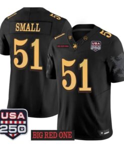 Brady Small Jersey #51 Army Black Knights 2026 Big Red One USA250 Patch Stitched by My Store NCAA Football Jerseys