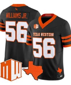 Brian Williams Jr Jersey #56 UTEP Miners 2026 Going Dark in the Sun City Stitched by My Store NCAA Football Jerseys