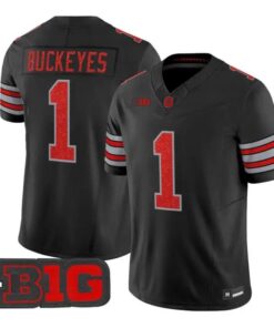 Buckeyes Jersey #1 Ohio State Buckeyes Glitter Vapor All Stitched by My Store NCAA Football Jerseys