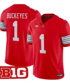 Buckeyes Jersey #1 Ohio State Buckeyes Glitter Vapor All Stitched by My Store NCAA Football Jerseys