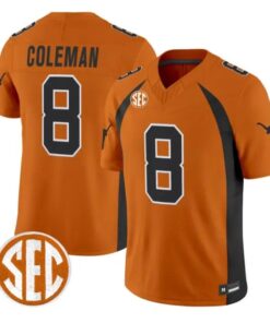 Cam Coleman Jersey #8 Texas Longhorns 1990 Throwback 2026 Vapor Limited Stitched by My Store NCAA Football Jerseys